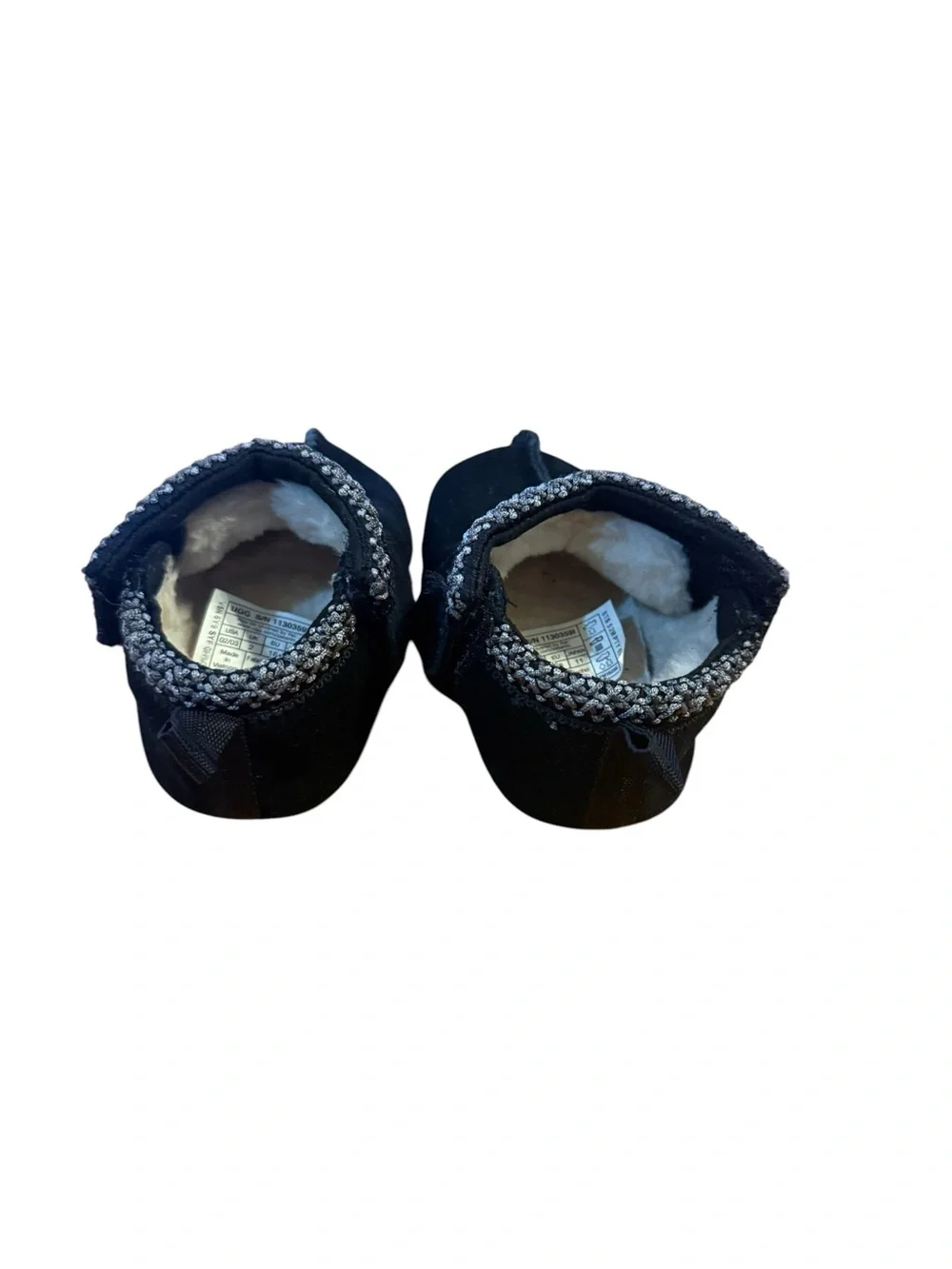 UGG Kids Black Cozy Slip-On Slippers with Shearling Collar